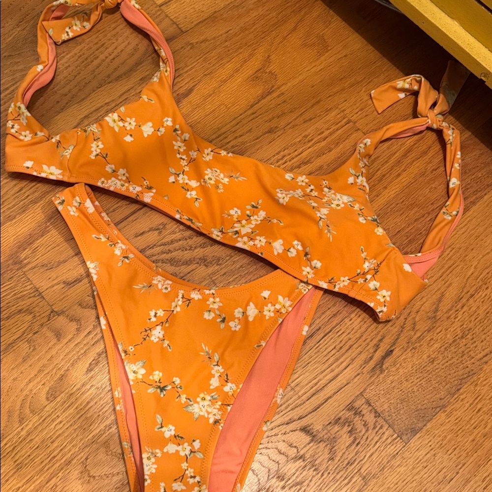 Floral Orange Bikini Set